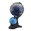 Palacedesigns 18 in. Black & Navy Polyresin Dual Globe, Blue & Black PA3666926